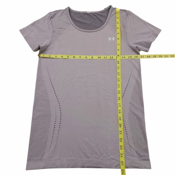 Under Armour Top Womens Small Mauve Seamless Short Sleeve Breathable Training - Picture 9 of 9
